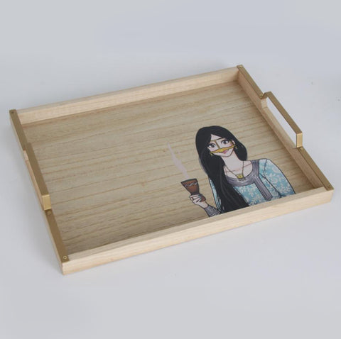 Perfumes wooden tray | صينية خشب للعطور